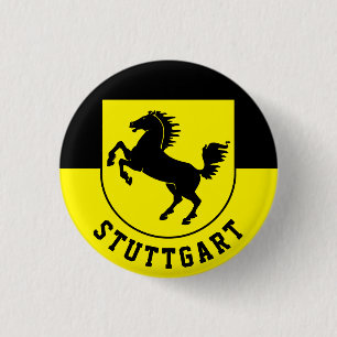 Stuttgart Flag (Germany) 3 Cm Round Badge