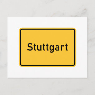 Stuttgart, Germany Road Sign Postcard