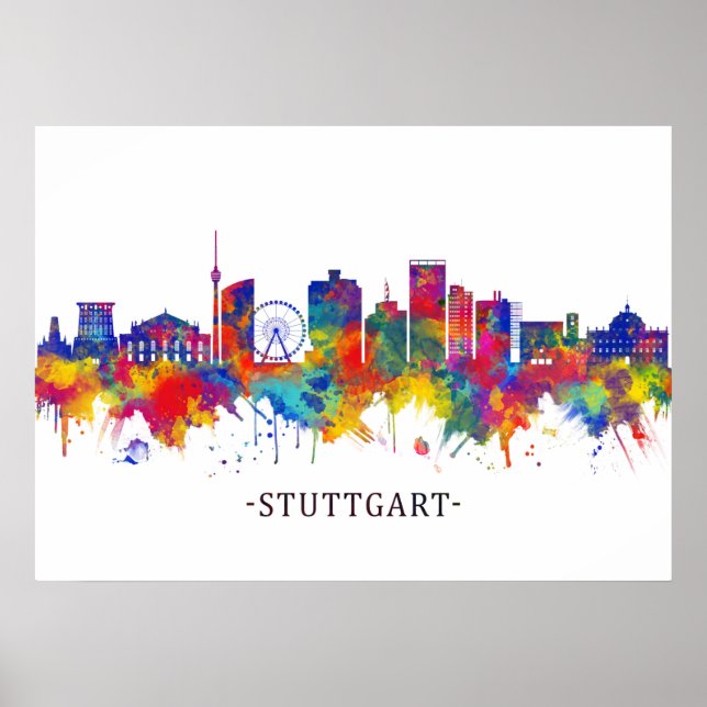 Stuttgart Germany Skyline Poster (Front)