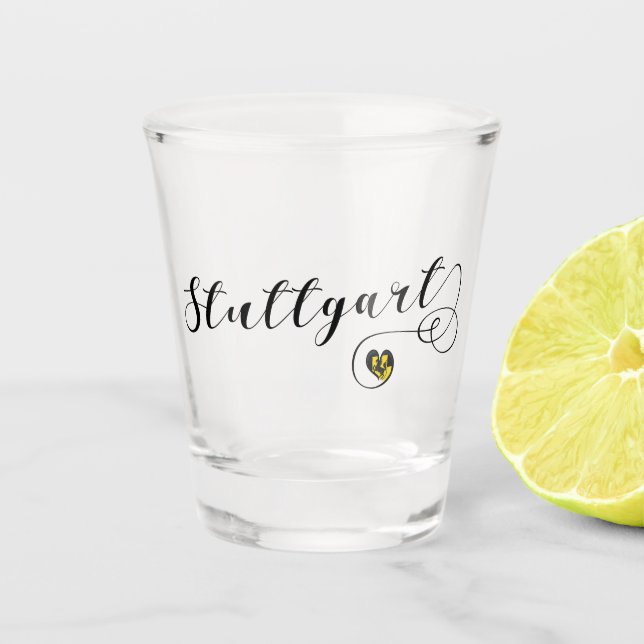Stuttgart Heart, Baden-Württemberg, Germany Shot Glass (Front)