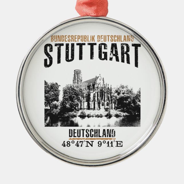Stuttgart Metal Tree Decoration (Front)