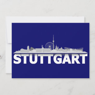 Stuttgart Stadt Skyline - postcard / folding card