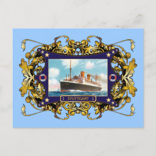 Stuttgart  Vintage Steamship Passenger Ship Postcard