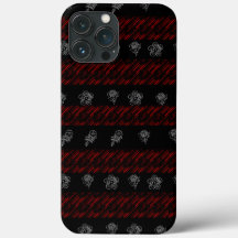 Styiish Red and black stripes white Floral pattern