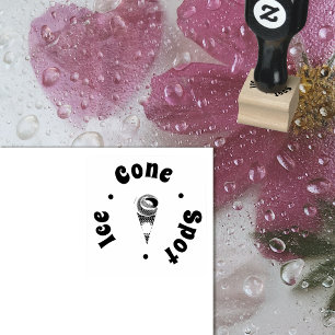 Stylaised Icecream Cone Loyalty Logo  Rubber Stamp