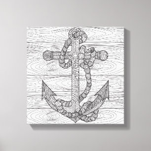 Style Anchor And Rope 6 Canvas Print
