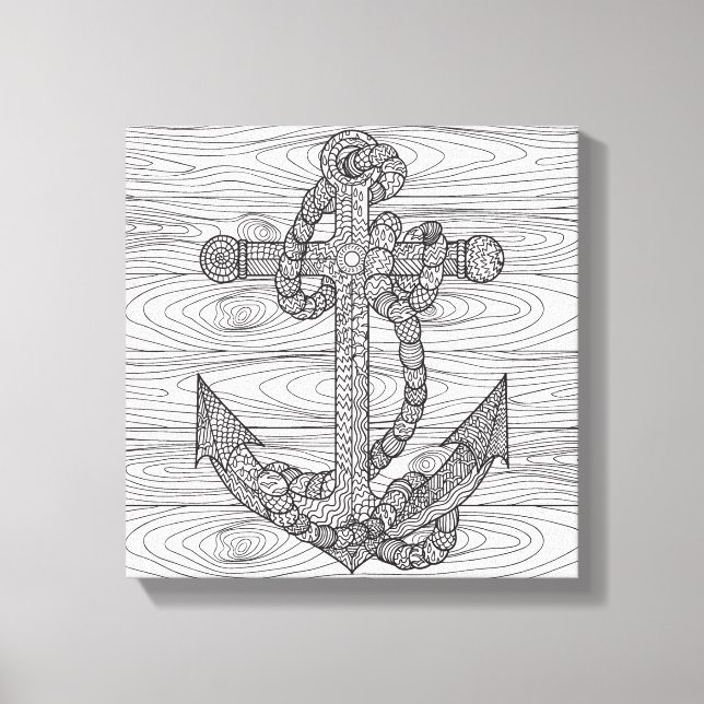 Style Anchor And Rope 6 Canvas Print (Front)