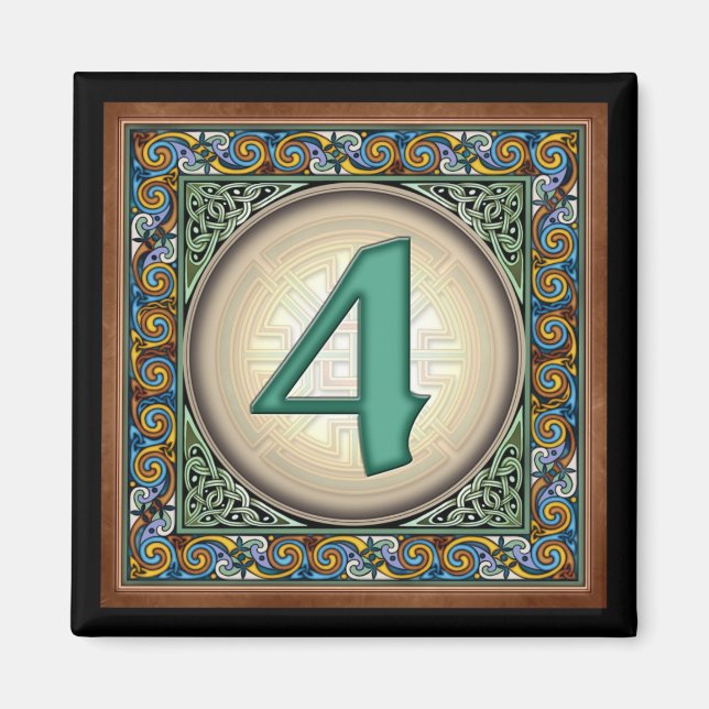 Style B, "4" - Celtic Number Magnets (Front)