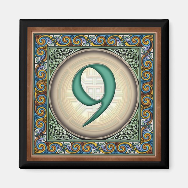 Style B, "9" - Celtic Number Magnets (Front)