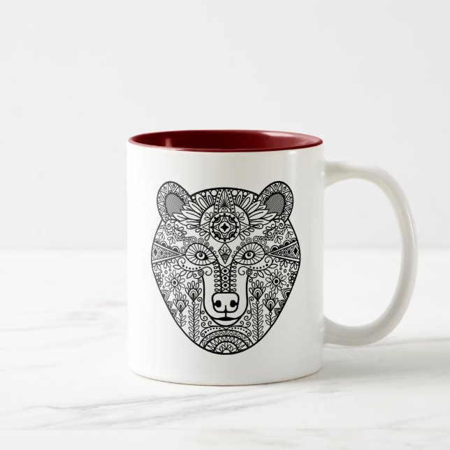 Style Bear Head Two-Tone Coffee Mug (Right)