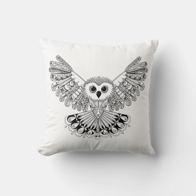 Style Black Owl Cushion (Front)