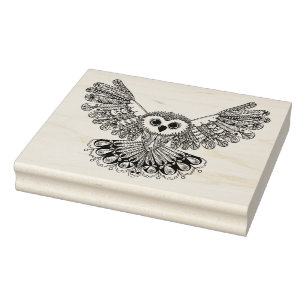 Style Black Owl Rubber Stamp