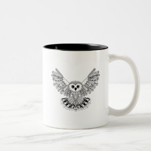 Style Black Owl Two-Tone Coffee Mug