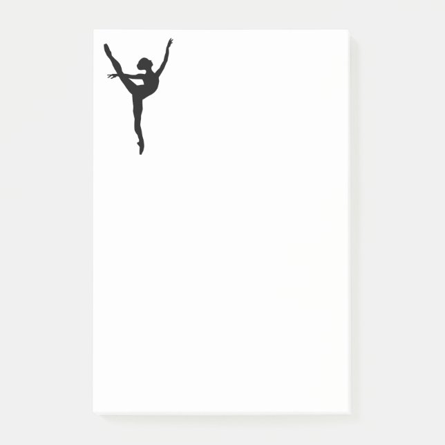 Style Black silhouette ballet dancer feelings girl Post-it Notes (Front)