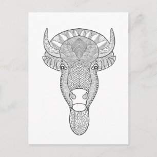 Style Bull Head Postcard
