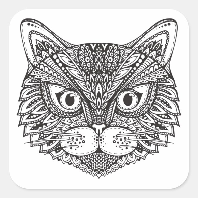 Style Cat Square Sticker (Front)