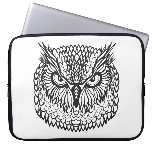 Style Eagle Owl Head Laptop Sleeve (Front)