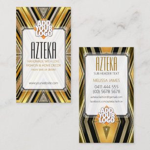 Style Fashion Black Gold ArtDeco Business Card