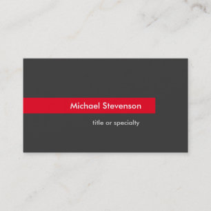 Style Grey Red Stripe Horizontal Business Card