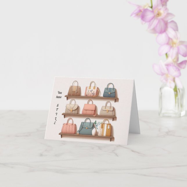 Style Handbag Card Greeting (Orchid)