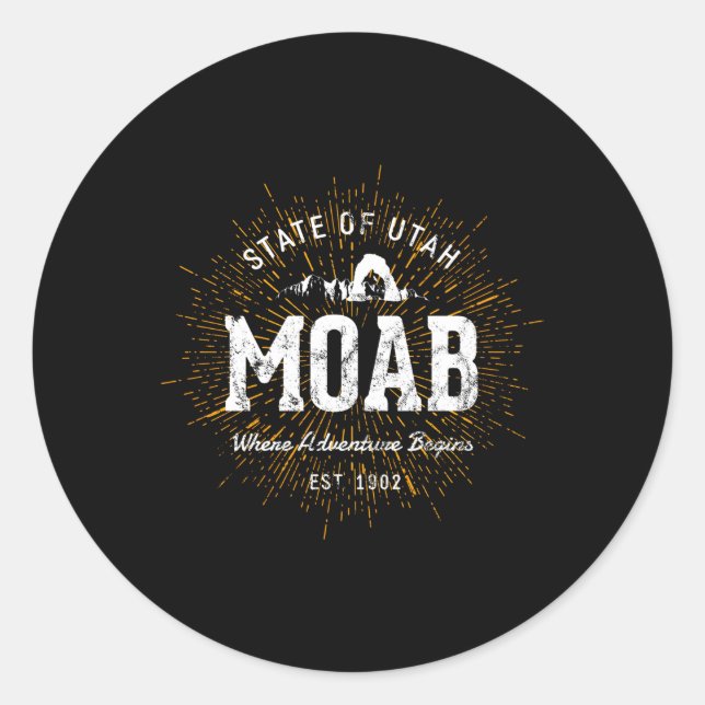 Style Moab Classic Round Sticker (Front)