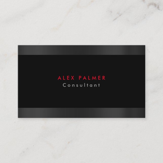 Style Plain Modern Grey Black Minimalist Original Business Card (Front)