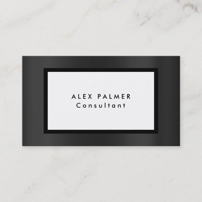 Style Plain Modern Grey White Minimalist Original Business Card (Front)