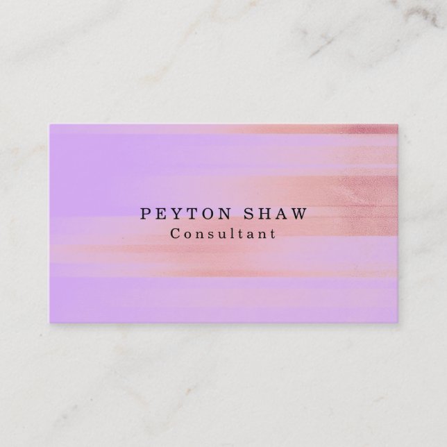 Style Plain Simple Mauve Mallow Pink Professional Business Card (Front)