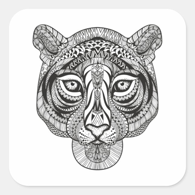 Style Tiger Square Sticker (Front)