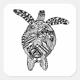 Style Turtle Square Sticker