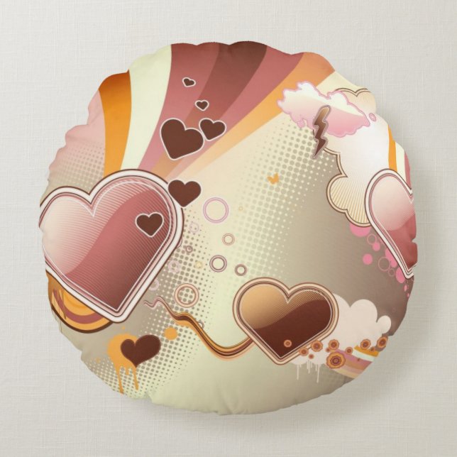 Styled design background round cushion (Front)