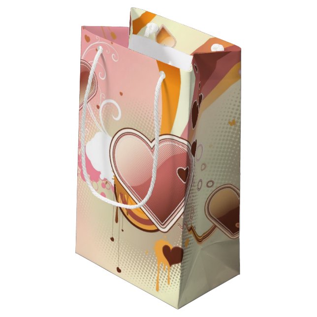 Styled design background small gift bag (Back Angled)