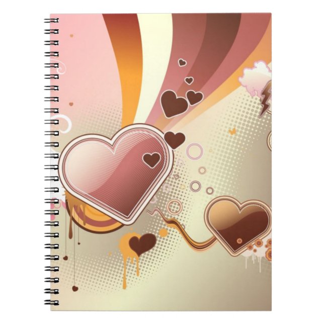 Styled design background spiral notebook (Front)