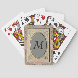 Styled Frame Damask Monogrammed Playing Cards 3