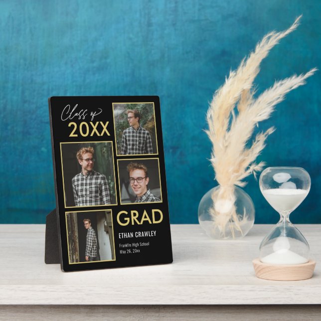 Styled Gallery EDITABLE COLOR Graduation Plaque (Side)