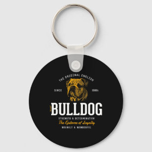 Styled Retro English Bulldog  Key Ring