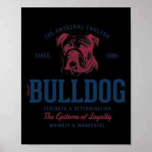 Styled Vintage English Bulldog Poster