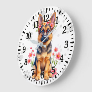 Styling German Shepherd Large Clock