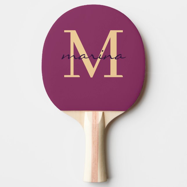 Stylis and personalised monogrammed ping pong paddle (Front)