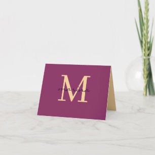 Stylis and personalised monogrammed thank you card