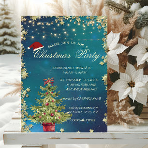 Stylis Christmas Tree,Stars Christmas Company Invitation
