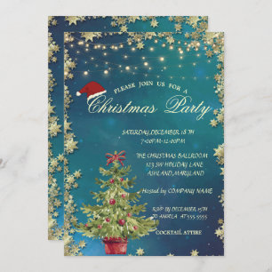 Stylis Christmas Tree,Stars Christmas Company Invitation