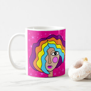 Stylised Abstract Art Face Mug