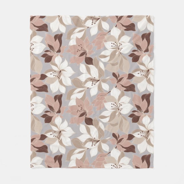 Stylised Abstract Petals in Trendy Colours Fleece Blanket (Front)