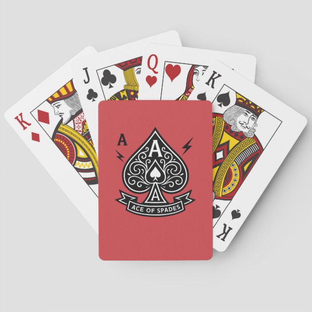 Stylised Ace of Spades — Art-Deco Vector Emblem Playing Cards (Back)