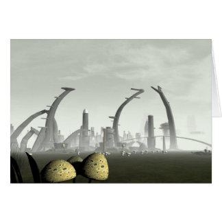 Stylised Alien City Card