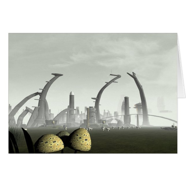 Stylised Alien City Card (Front Horizontal)