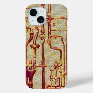 Stylised Antique Wall Pipes iPhone 15 Case
