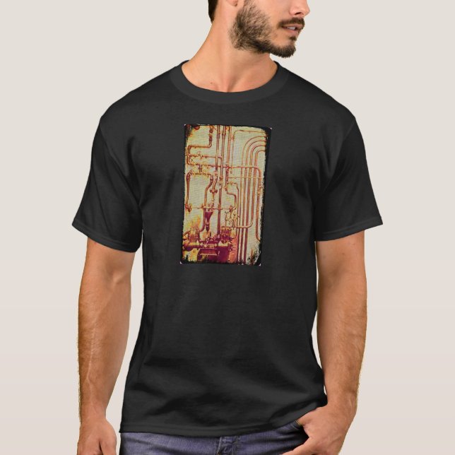 Stylised Antique Wall Pipes T-Shirt (Front)