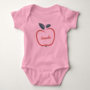 Stylised Apple custom text clothing Baby Bodysuit